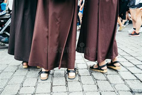 nun feet|Nun Feet In Crowd Stock Photo .